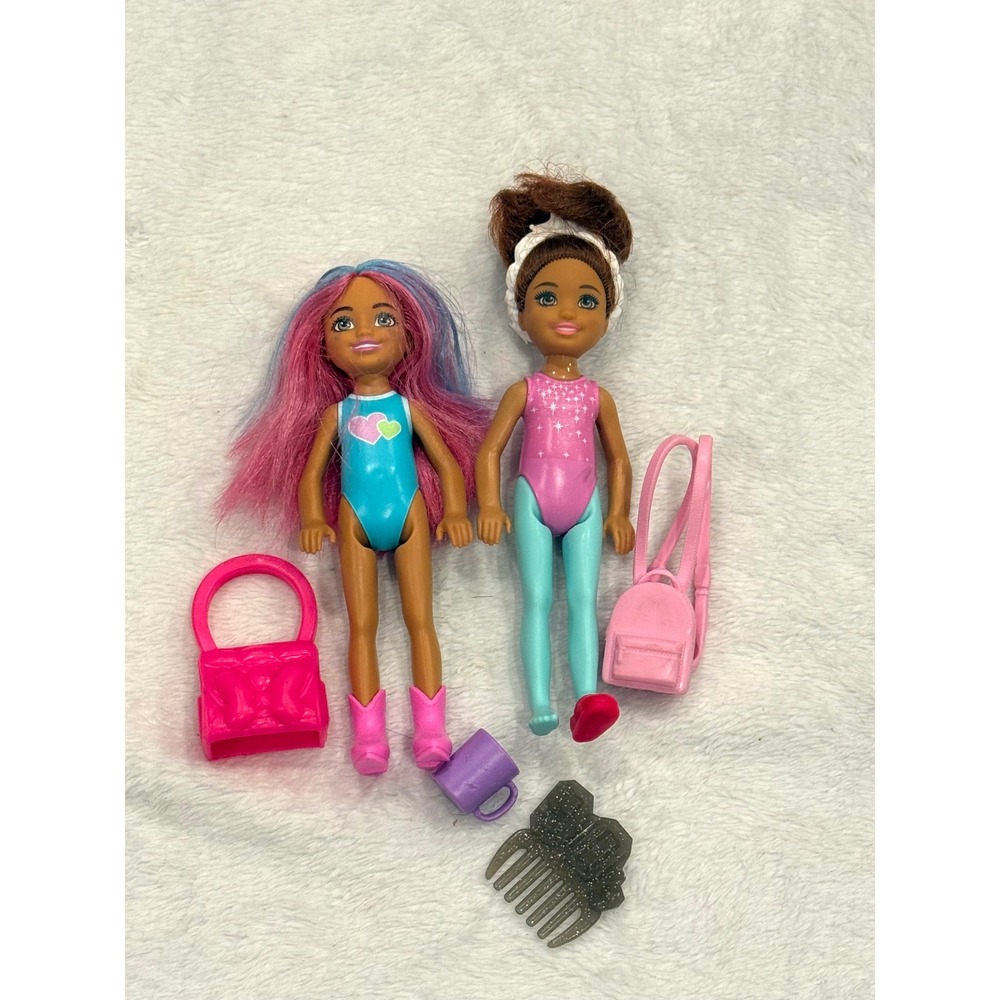 Barbie Chelsea Doll Lot of 2 Pink Blue Hair Accessories‎ GHV81 2010 Mattel